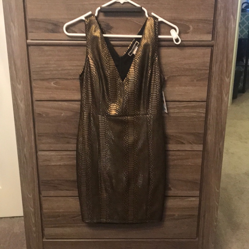 Black and Gold Metallic Dress